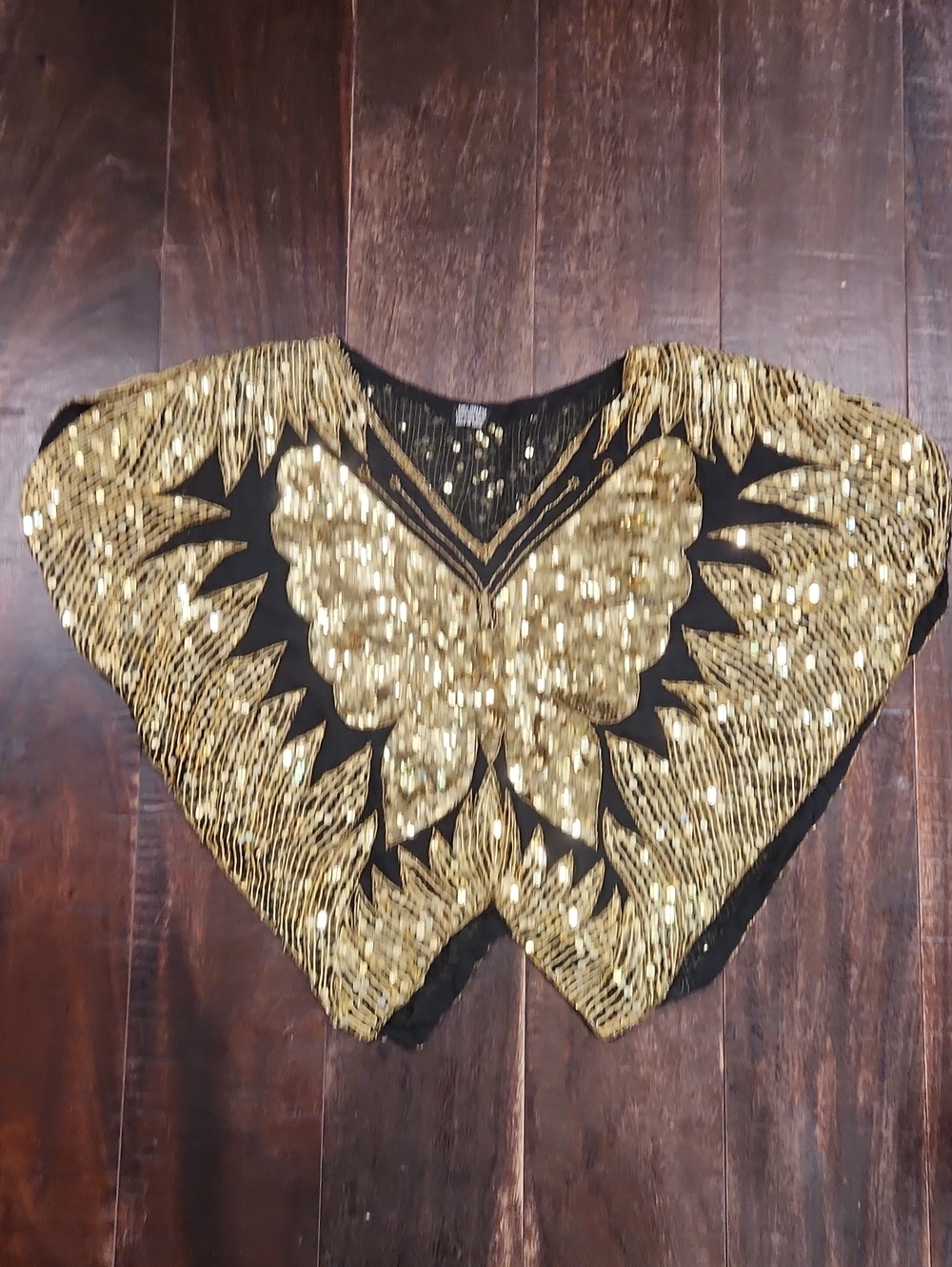Vintage Gold Sequin Butterfly Disco Top - Women's Sparkle Top